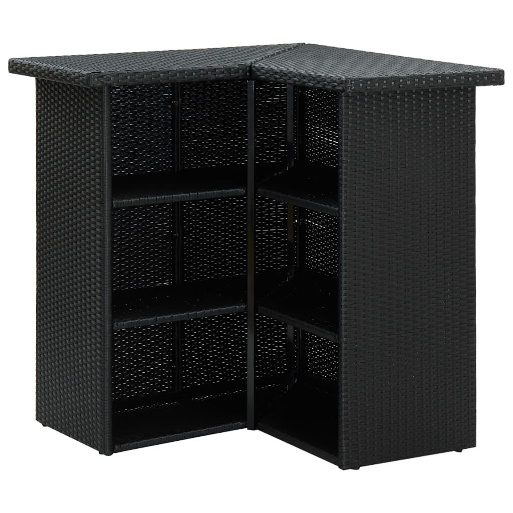 NNEVL 16 Piece Garden Bar Set with Cushions Poly Rattan Black-1