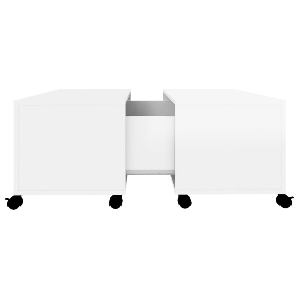 NNEVL Coffee Table High Gloss White 75x75x38 cm Chipboard-4
