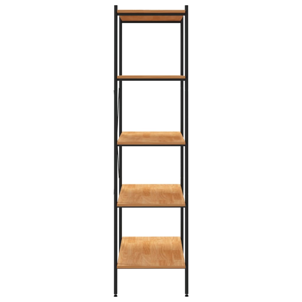 NNEVL 5-Tier Shelving Unit Black and Oak 80x40x163 cm-3