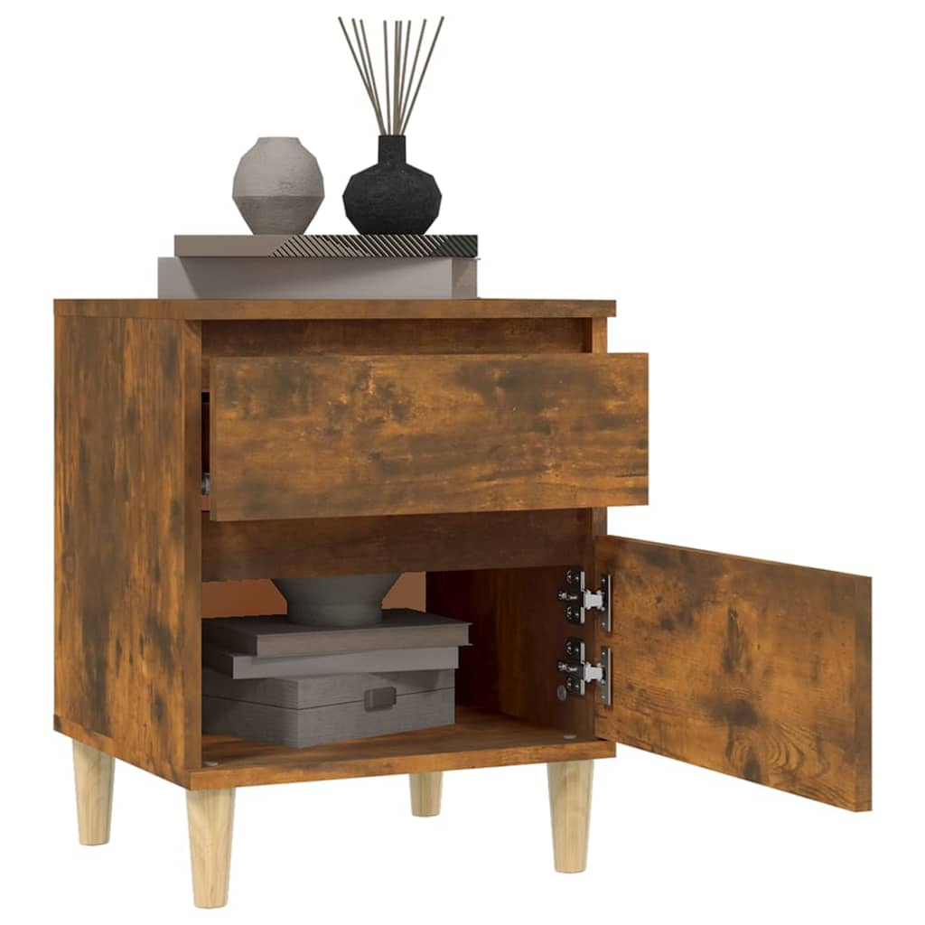 NNEVL Bedside Cabinets 2 pcs Smoked Oak 40x35x50 cm-3