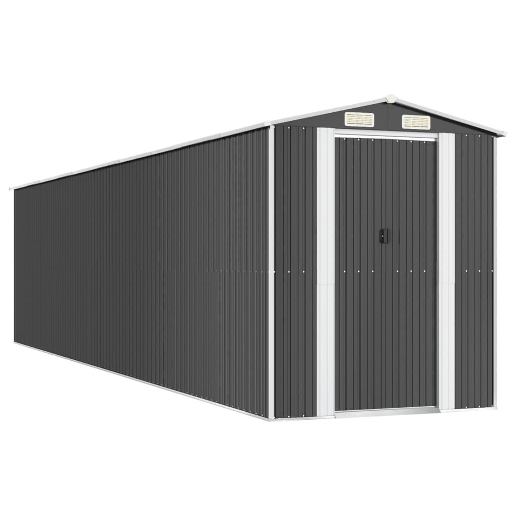 NNEVL Garden Shed Anthracite 192x855x223 cm Galvanised Steel-1