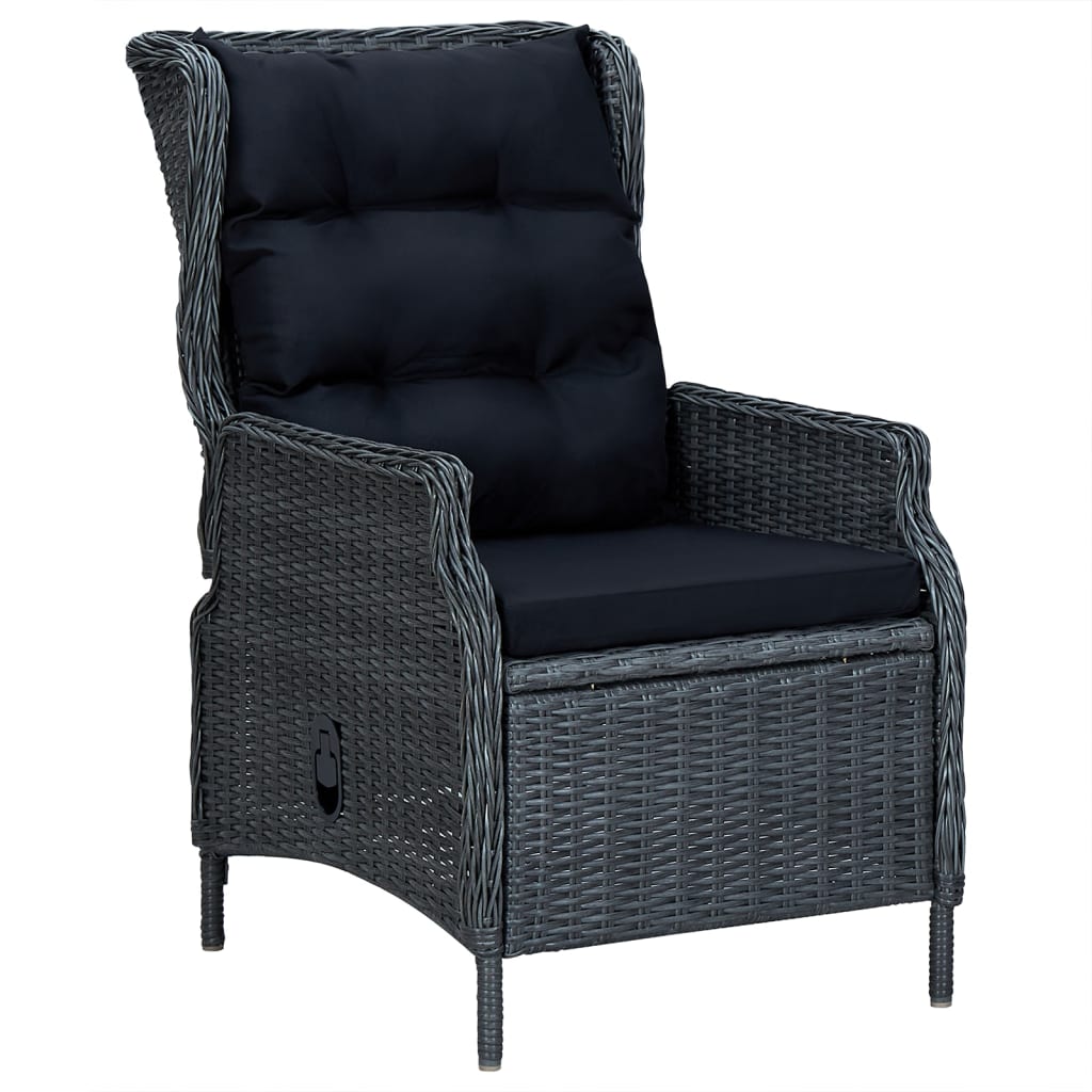NNEVL 7 Piece Garden Dining Set Dark Grey Poly Rattan-4