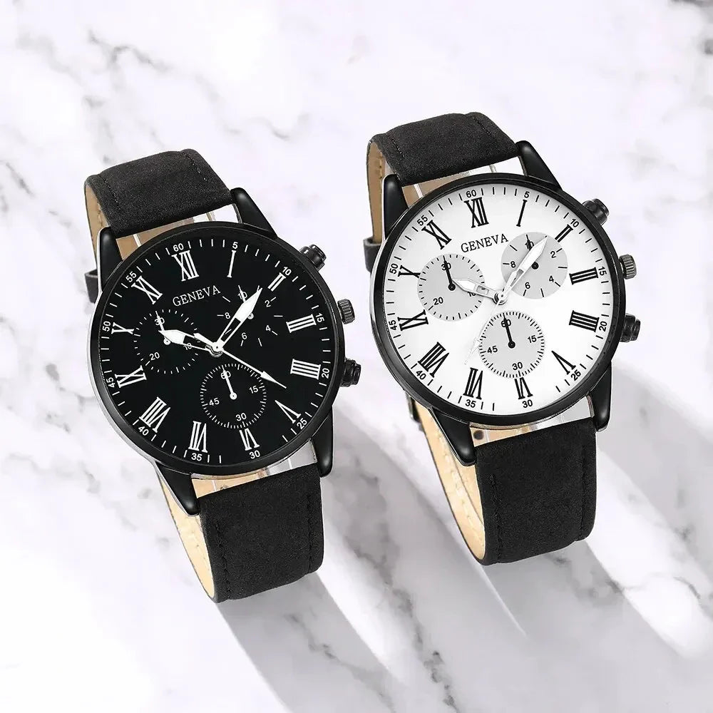 NNEOBA Couple Leather Quartz Watches Set-3